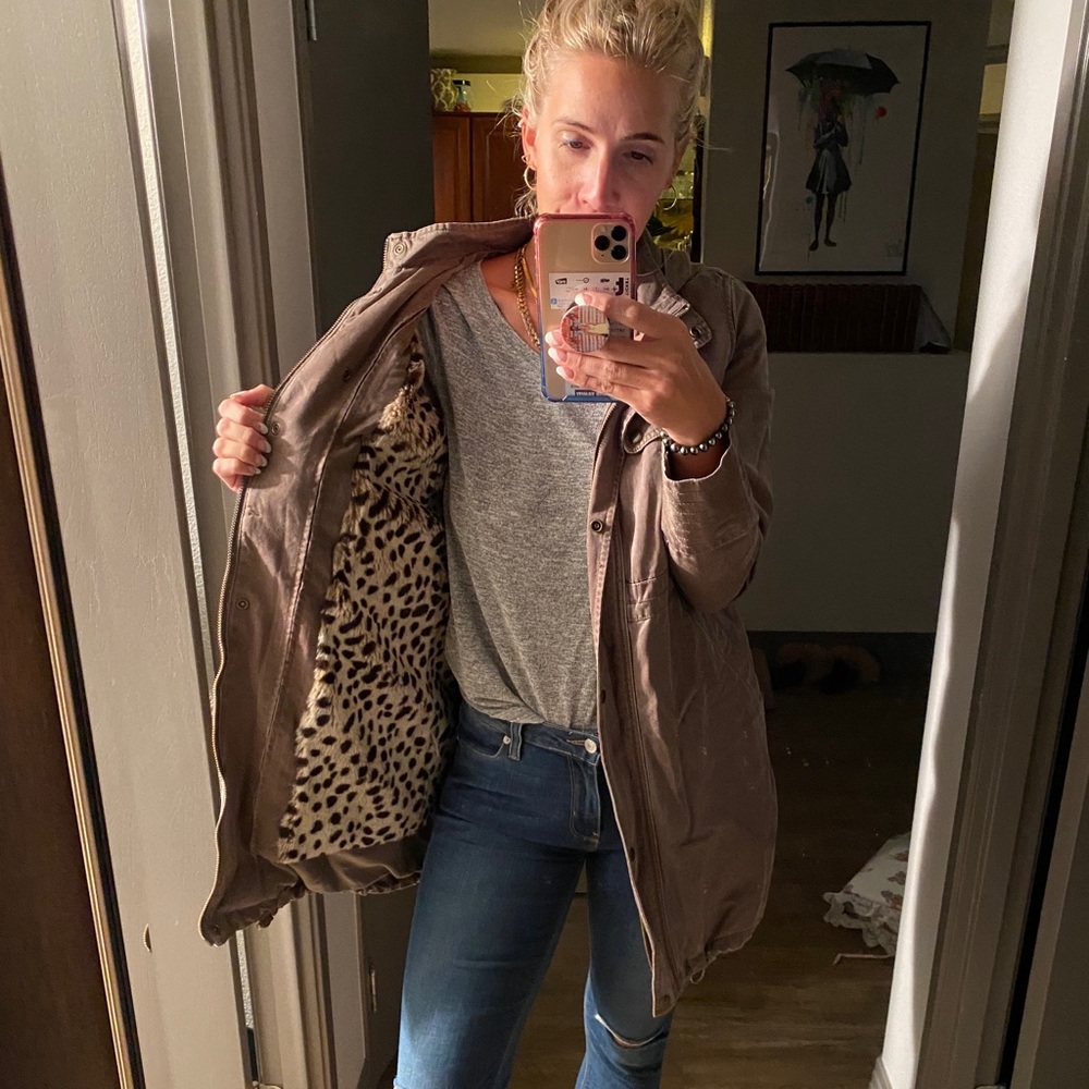 TROUVE Coat Leopard Lining